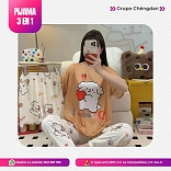 PIJAMA 3 PIEZAS (PANTALÓN+SHORT+POLO)