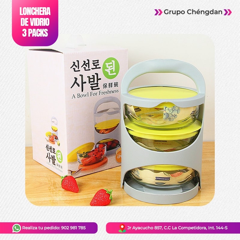 IMPORT JLM S.A.C. - LONCHERA DE VÍDRIO »3 PACK«