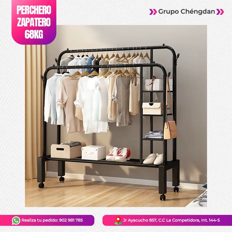 PERCHERO DE ROPA Y ZAPATOS DE 68kg