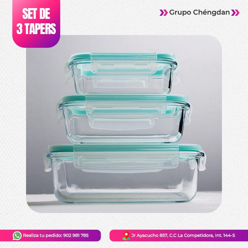 IMPORT JLM S.A.C. - SET DE TAPERS DE VIDRIO