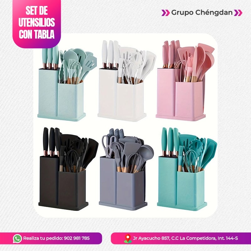 IMPORT JLM S.A.C. - SET DE UTENSINSILIOS DE COCINA DE SILICONA