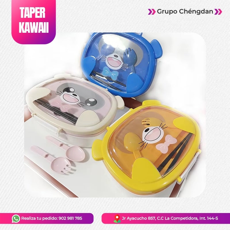 TAPER KAWAI CON CUBIERTOS Y PALITOS CHINOS 