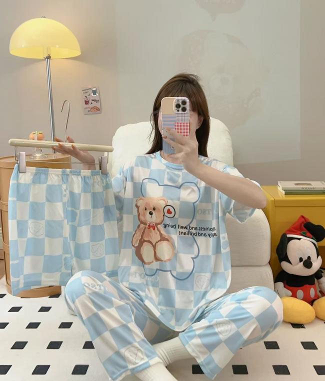 PIJAMA 3 PIEZAS (PANTALÓN+SHORT+POLO)